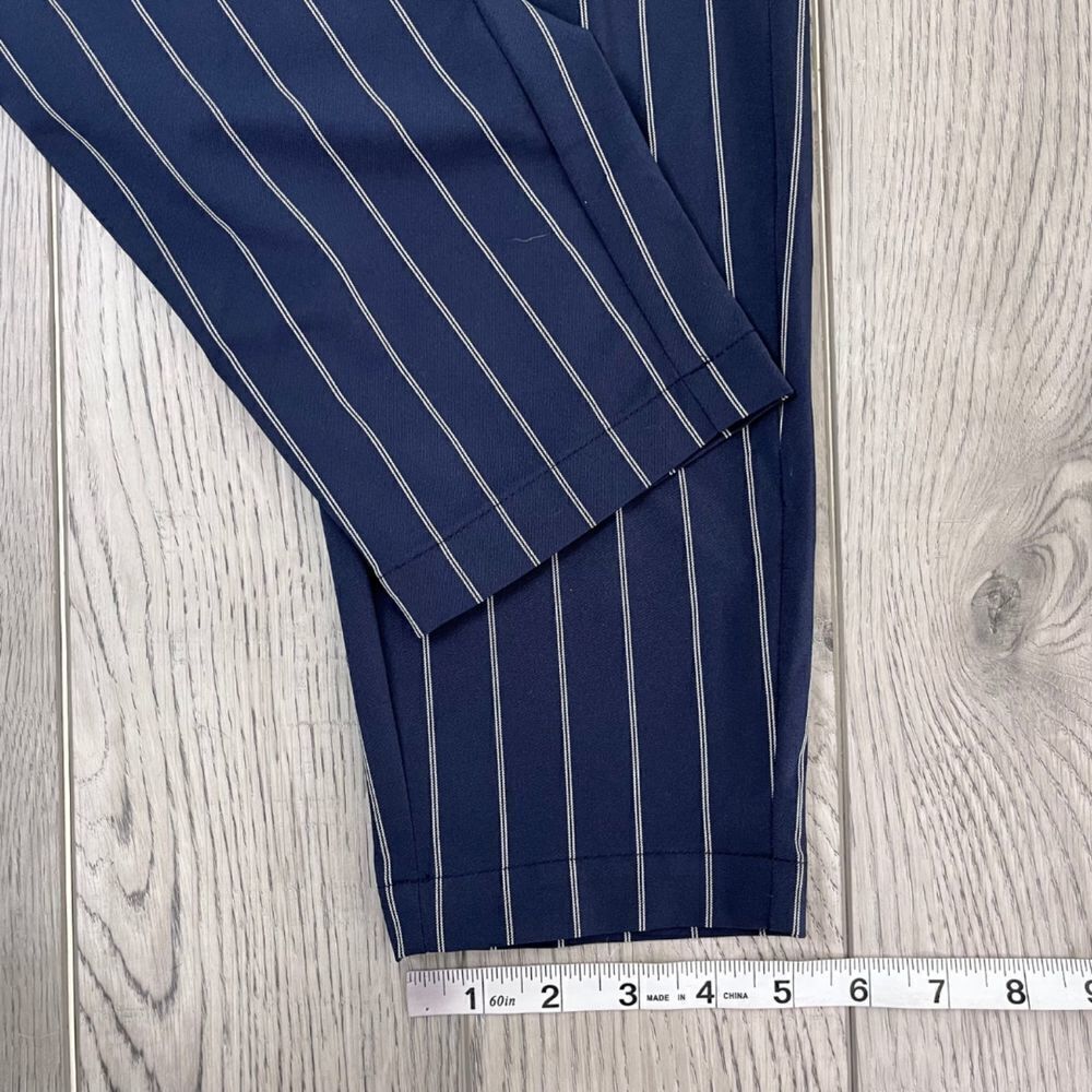 Athleta Blue Midtown Size 0 Stripe Ankle Pull On Athleisure Pants Trouser Office - Picture 9 of 16